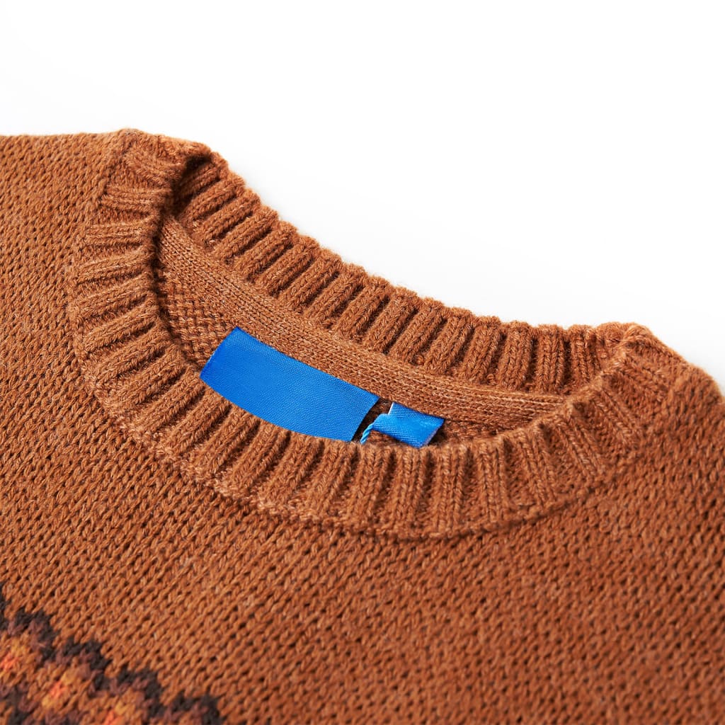Knitted Children's Sweater Cognac 128