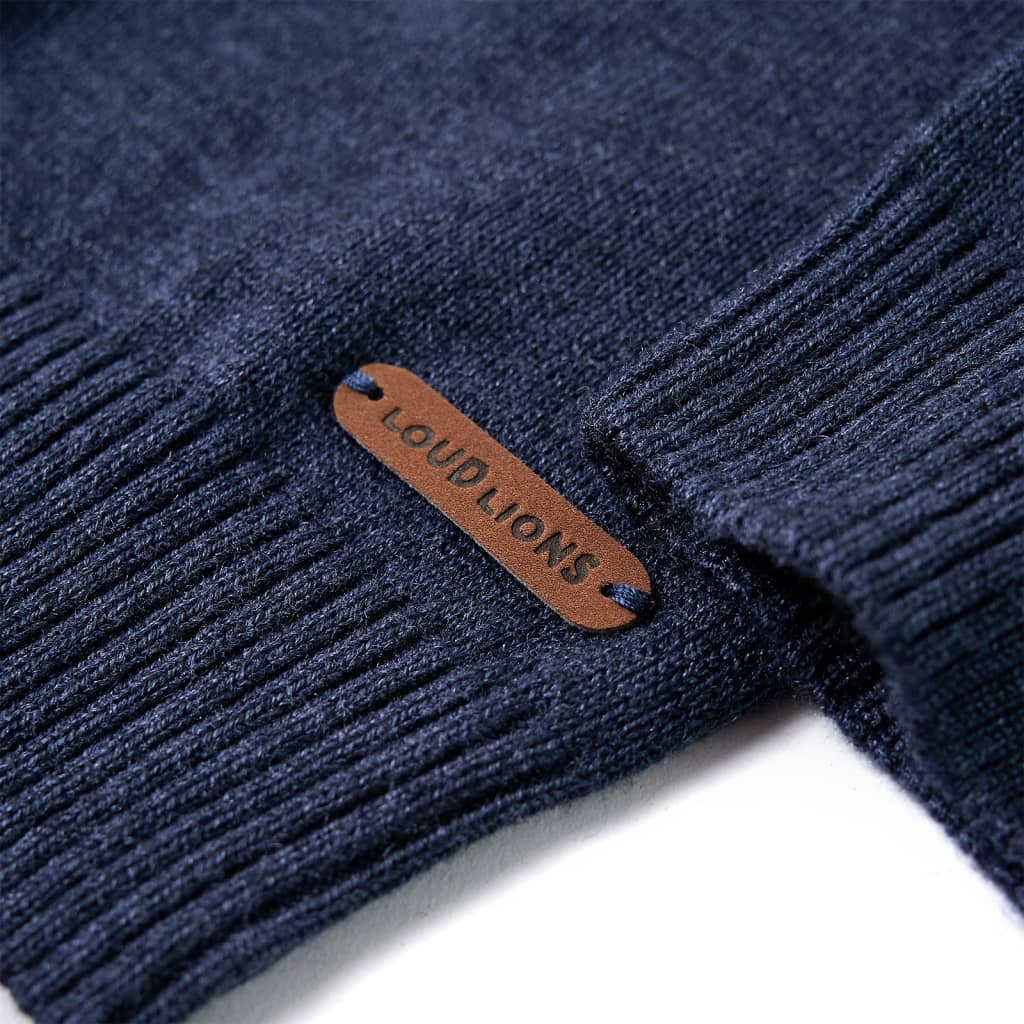 Pull enfant tricoté bleu marine 104