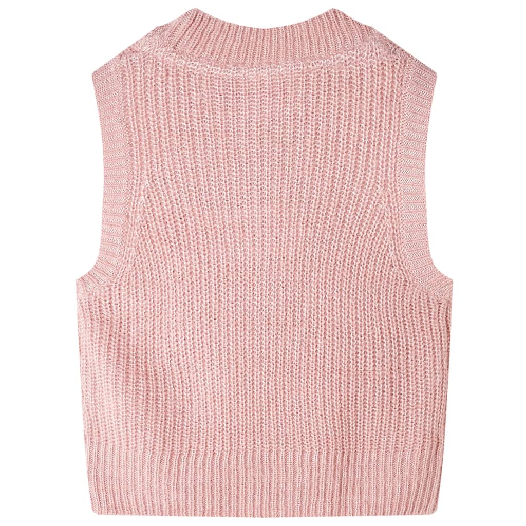 Gilet pull tricoté pour enfant rose clair 116