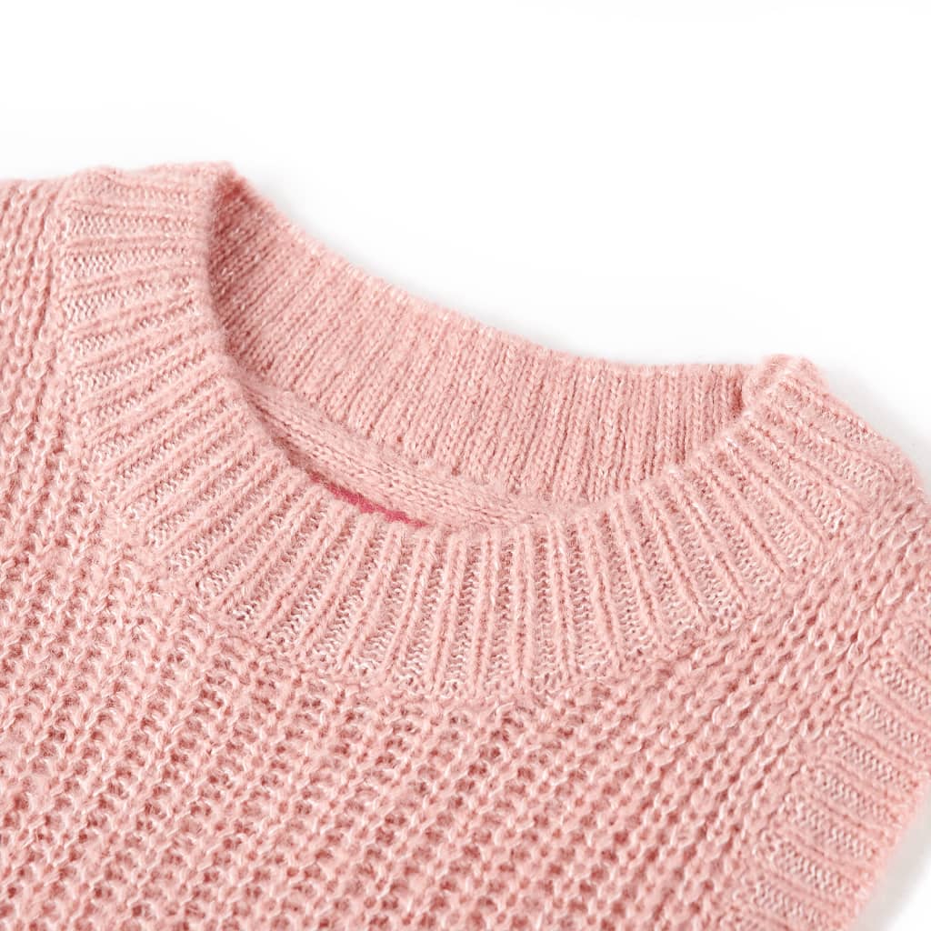 Gilet pull tricoté pour enfant rose clair 116