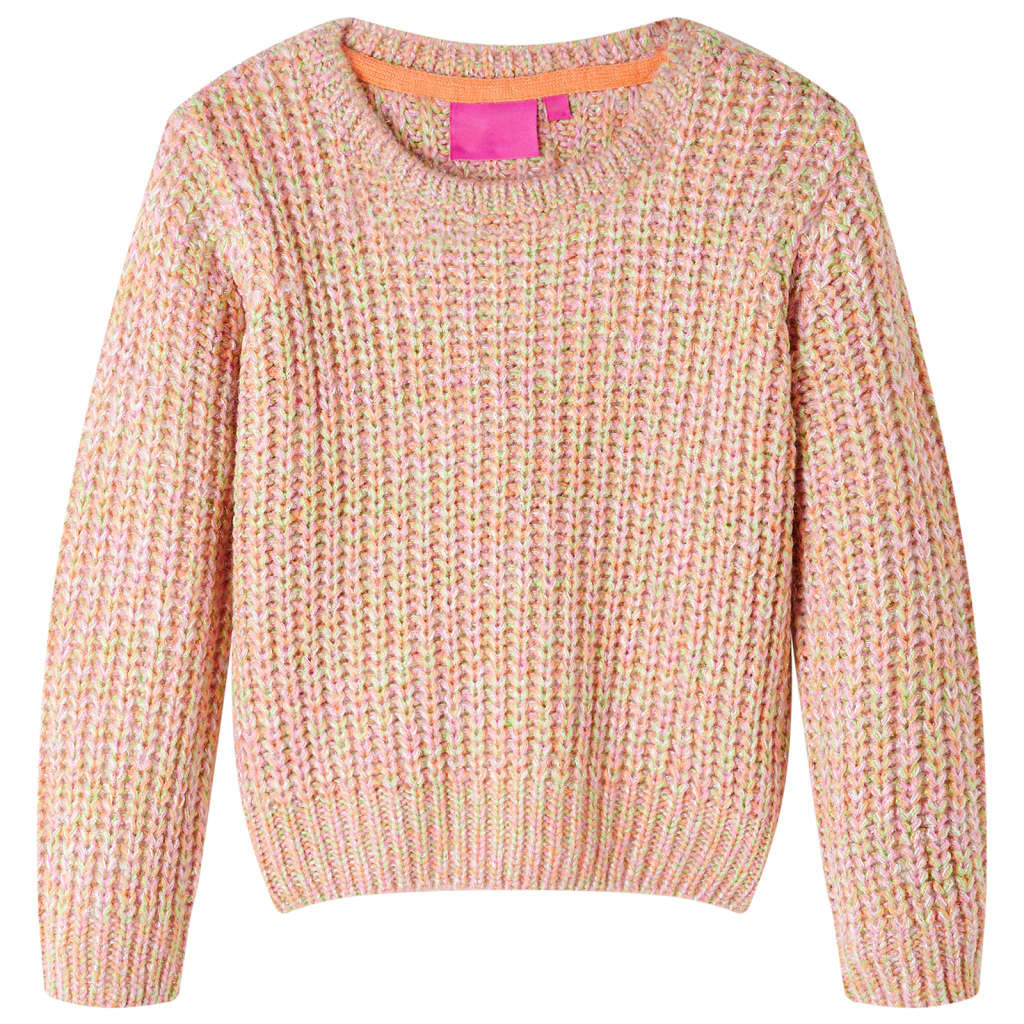 Pull enfant tricoté rose poudré 140