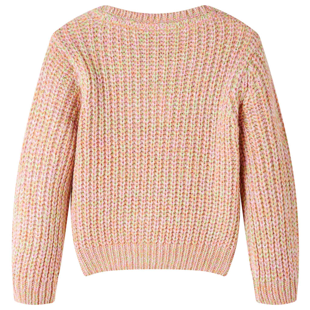 Pull enfant tricoté rose poudré 140
