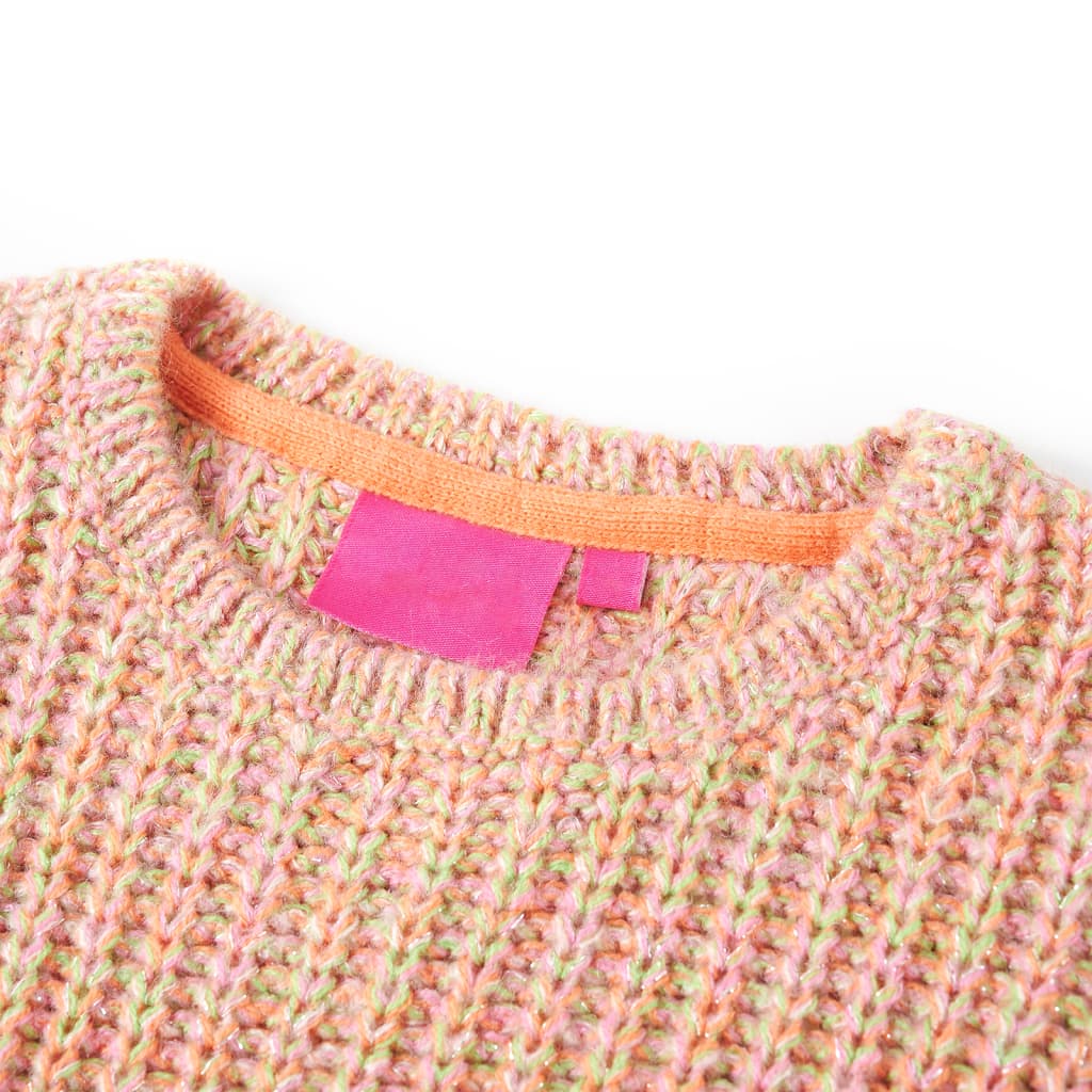 Pull enfant tricoté rose poudré 140
