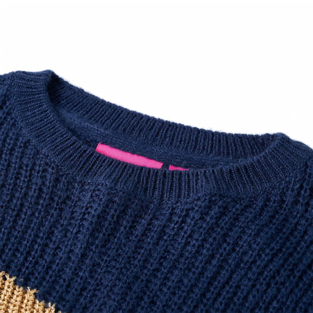 Knitted Children's Sweater Navy Blue 140
