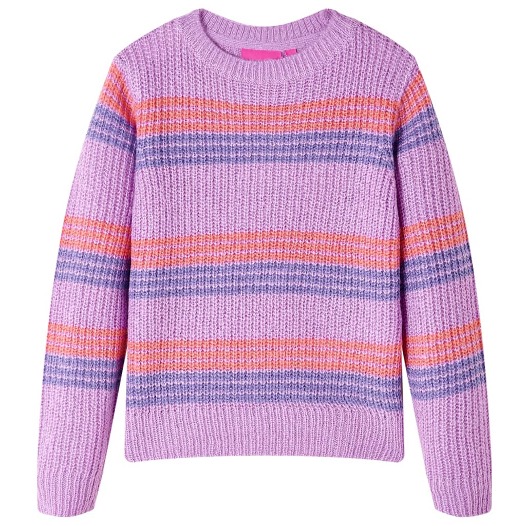 Children's Striped Knitted Sweater Lilac and Pink 116