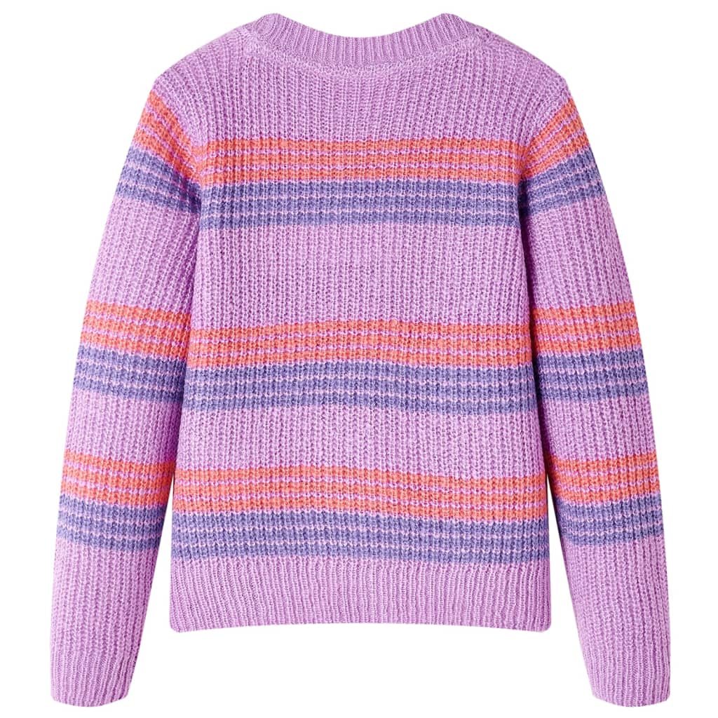 Children's Striped Knitted Sweater Lilac and Pink 116