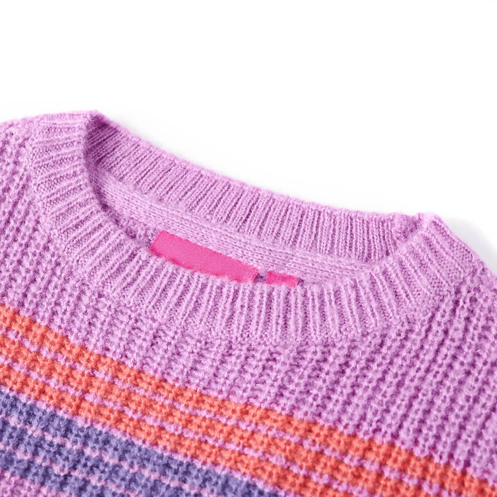 Children's Striped Knitted Sweater Lilac and Pink 116