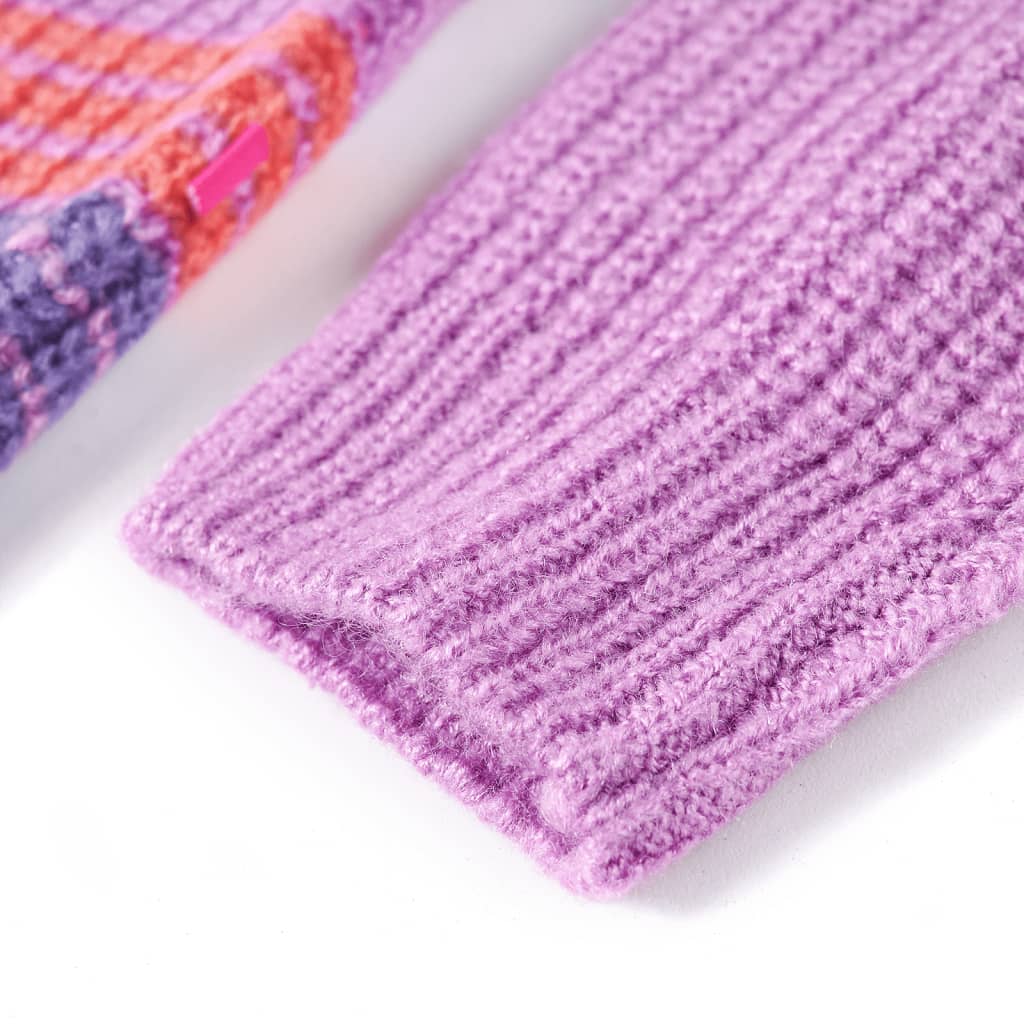 Children's Striped Knitted Sweater Lilac and Pink 116