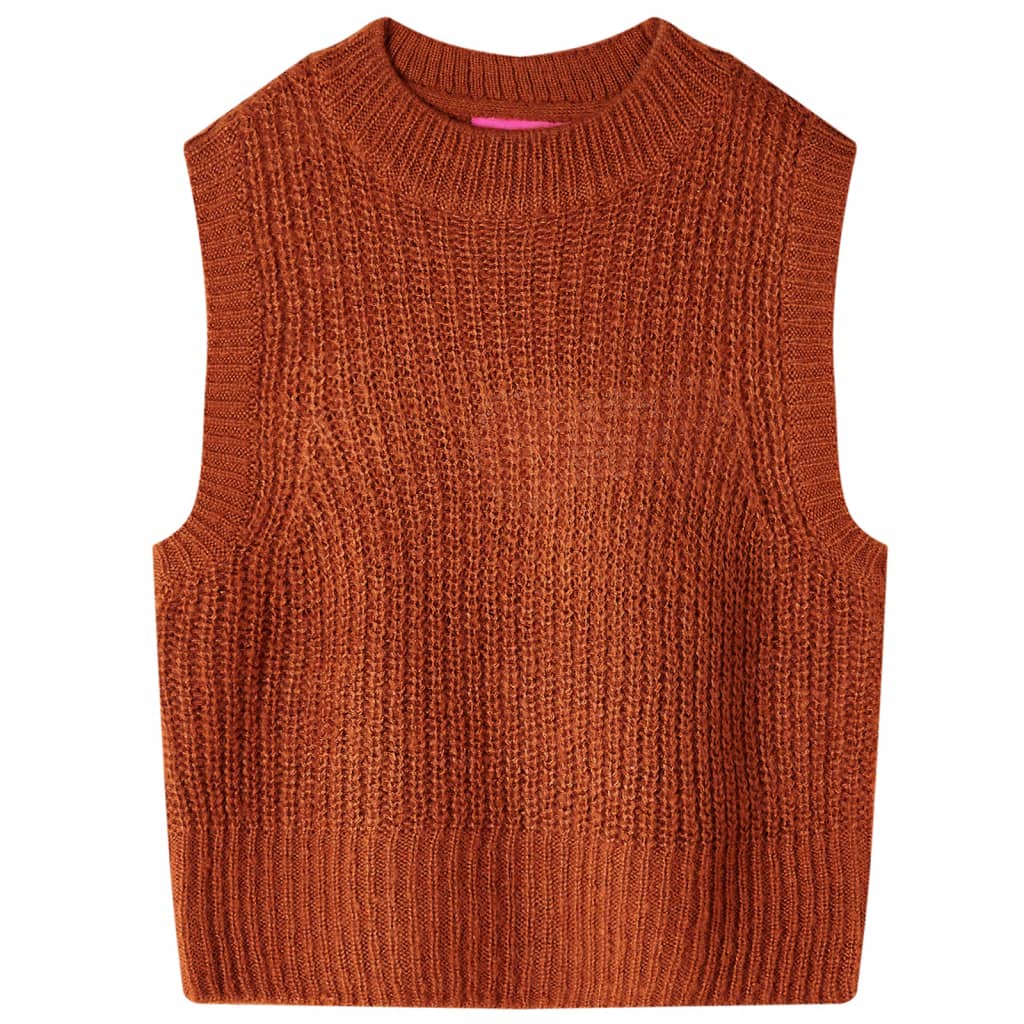 Children's Knitted Vest Cognac 140
