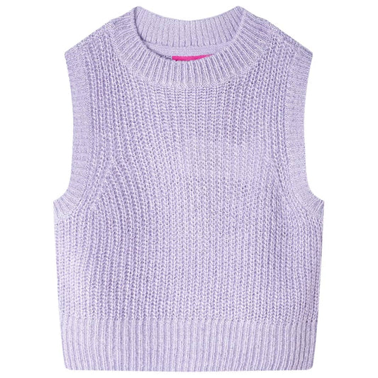 Kinder-Pulloverweste Gestrickt Helllila 104