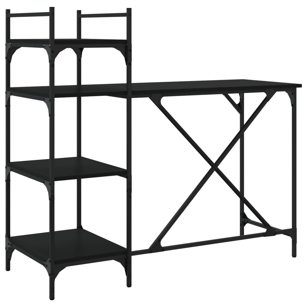 Computer Desk with Shelf Black 120x47x109 cm