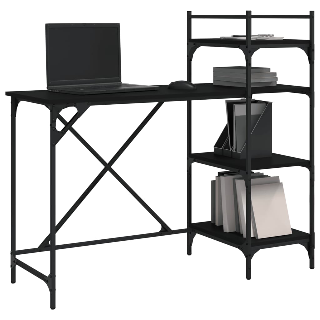 Computer Desk with Shelf Black 120x47x109 cm