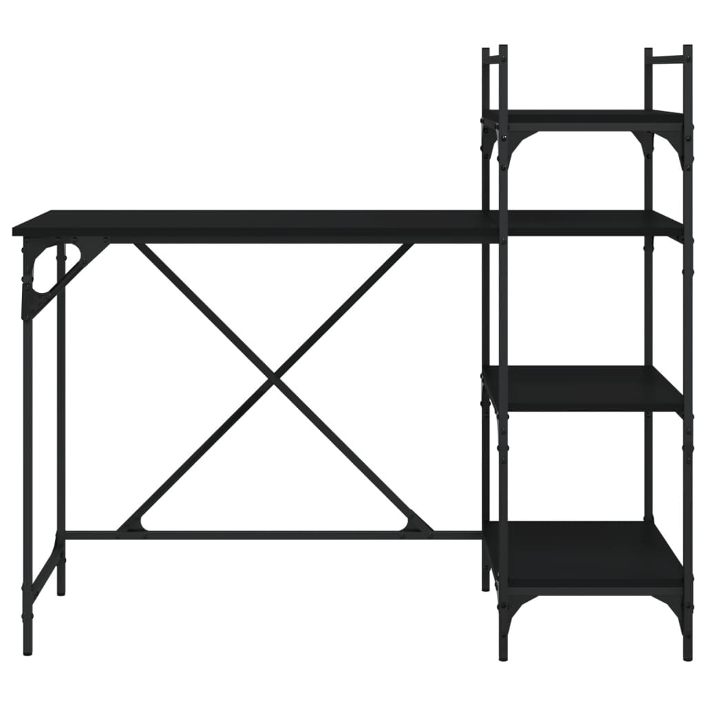 Computer Desk with Shelf Black 120x47x109 cm