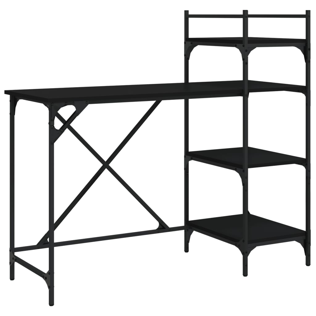 Computer Desk with Shelf Black 120x47x109 cm