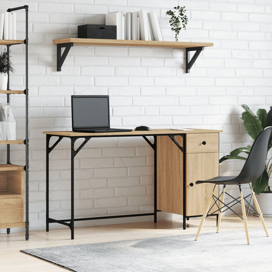 Bureau en aggloméré chêne Sonoma 131x48x75 cm