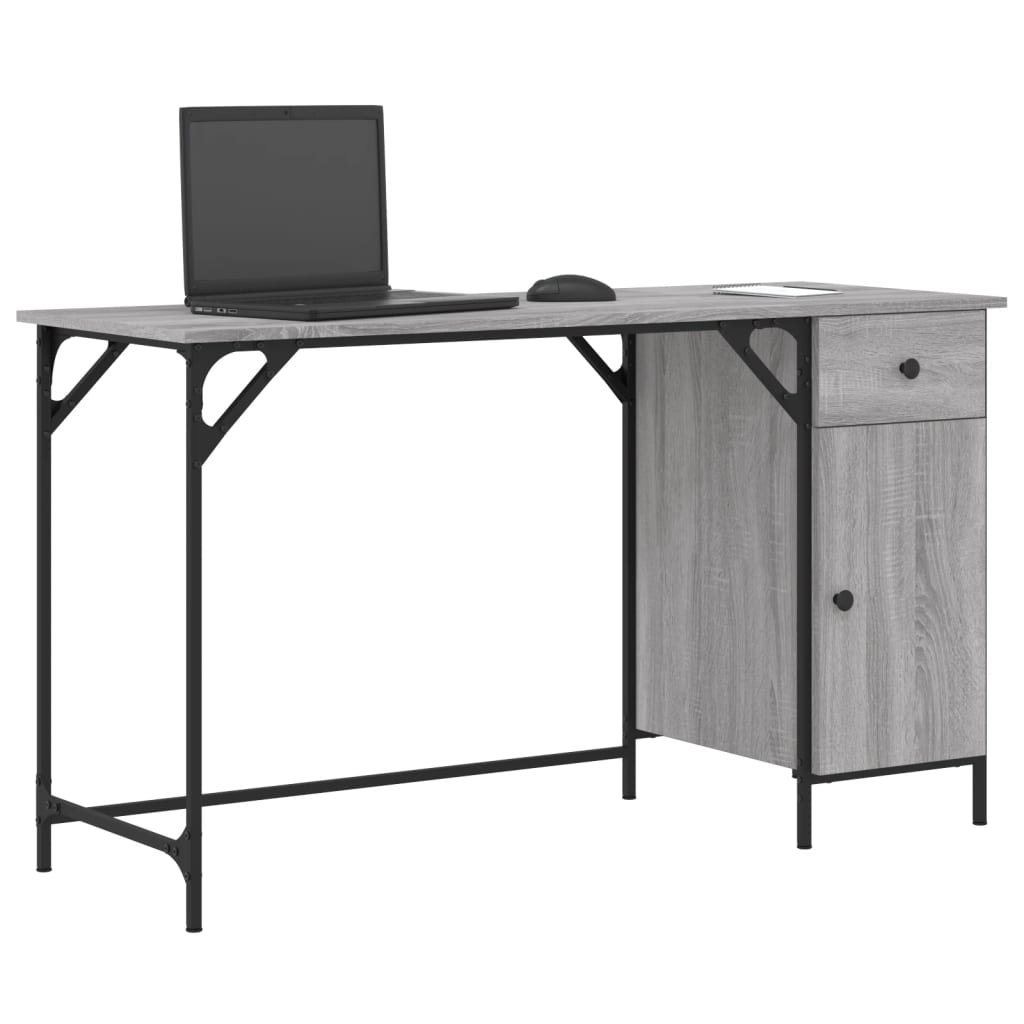 Computertisch Grau Sonoma 131x48x75 cm Holzwerkstoff