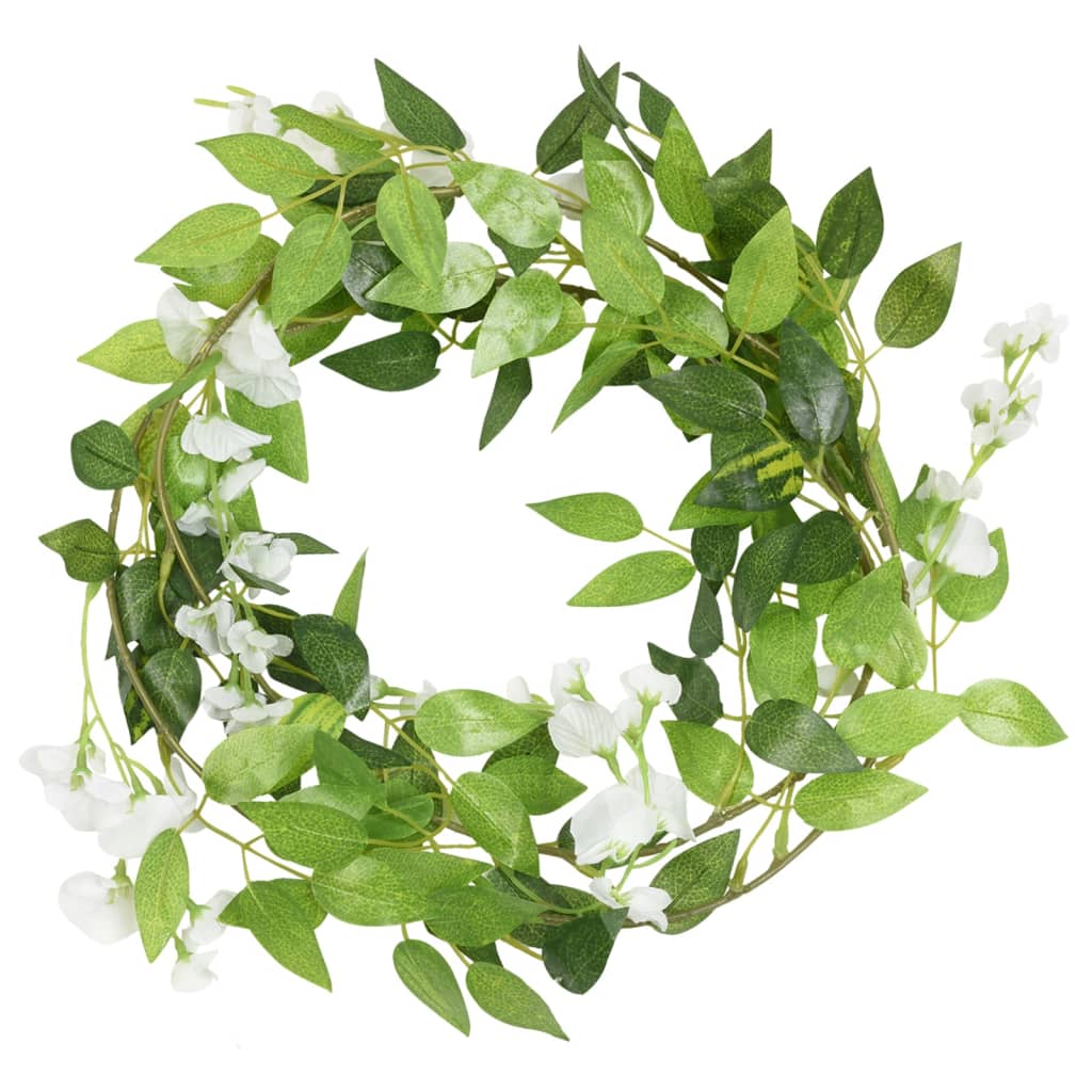Flower Garlands Flowers 6 pcs. White 200 cm