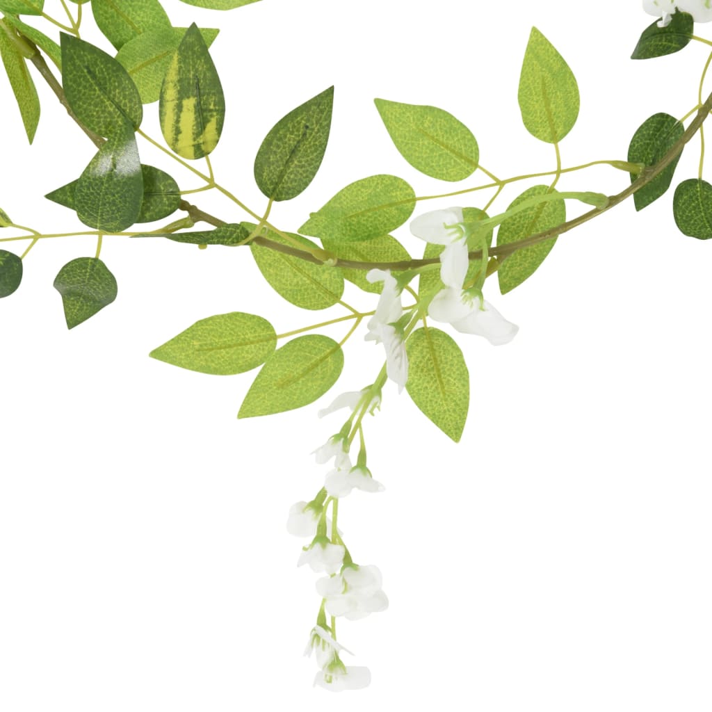 Flower Garlands Flowers 6 pcs. White 200 cm