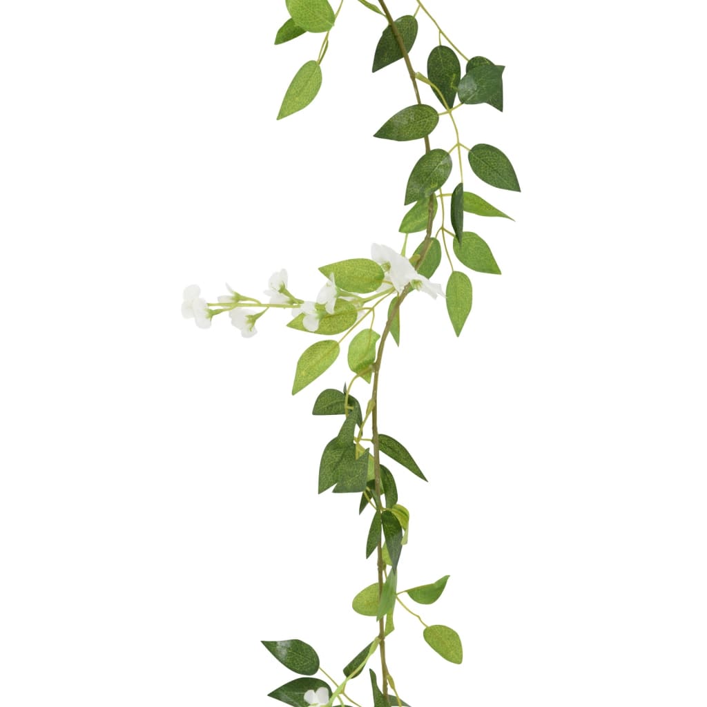 Flower Garlands Flowers 6 pcs. White 200 cm