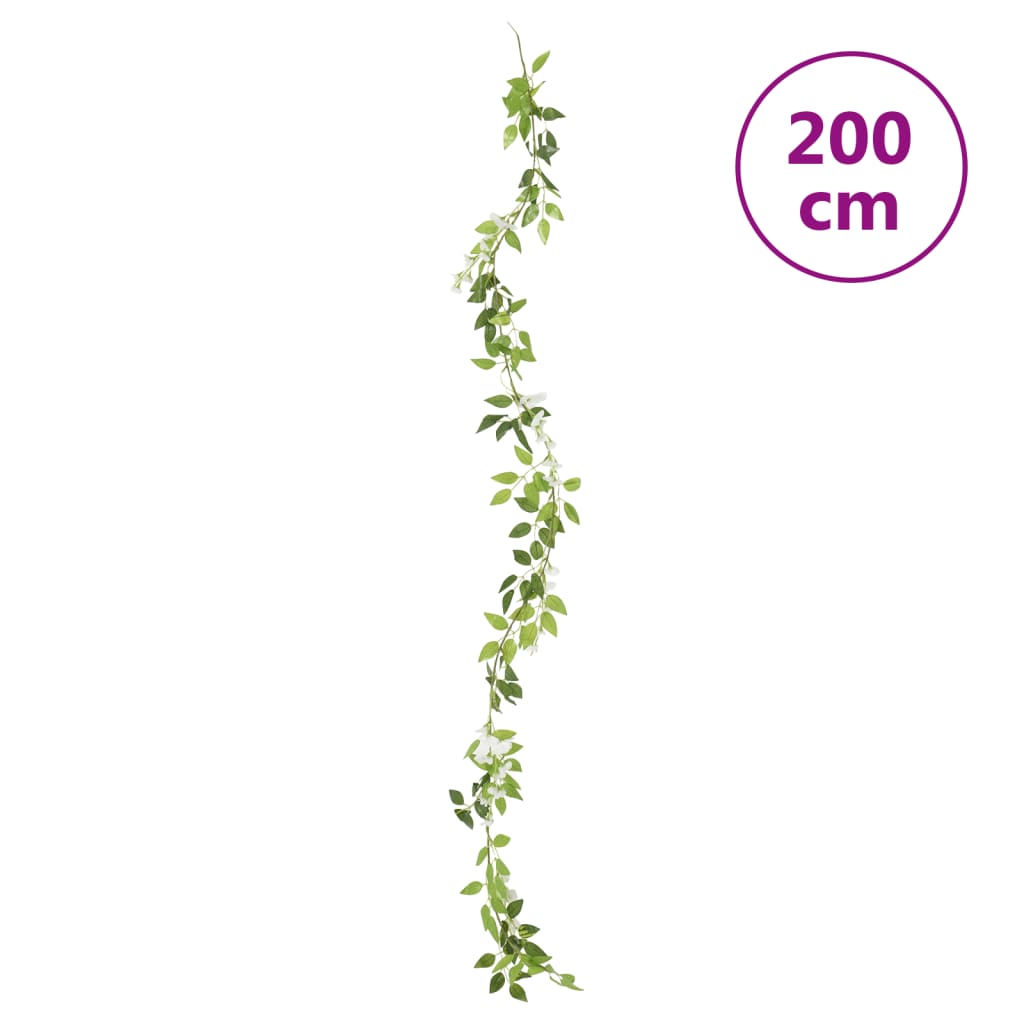 Flower Garlands Flowers 6 pcs. White 200 cm