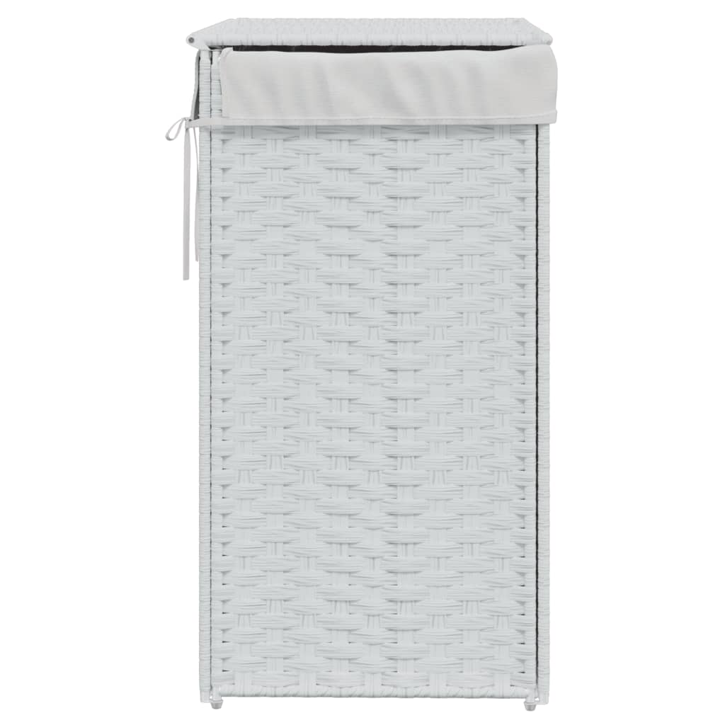 Panier à linge avec couvercle Blanc 46x33x60 cm Poly rotin
