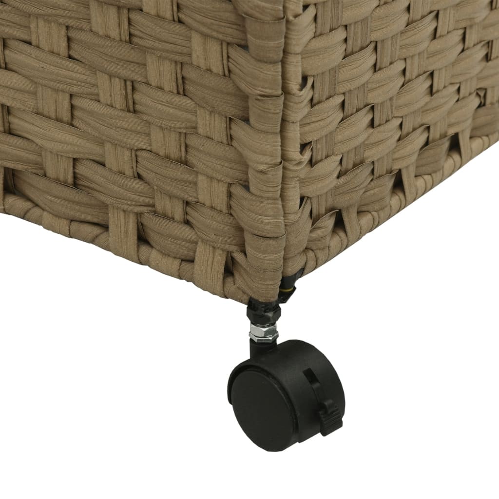 Panier à linge avec roulettes 60x35x60,5 cm Rotin