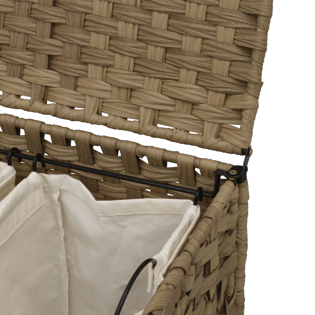 Laundry Basket with Wheels 66x35x60 cm Rattan