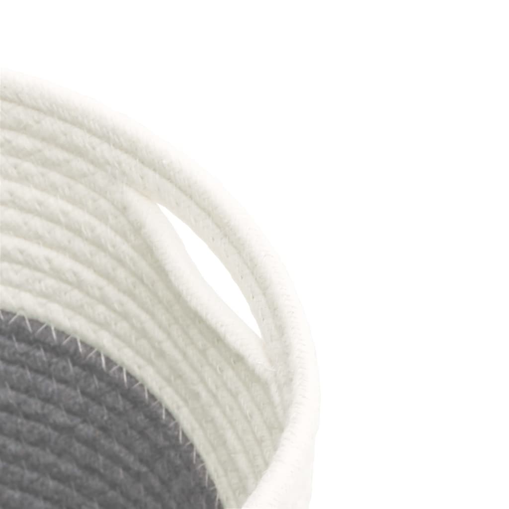 Storage Baskets 2 pcs. Grey and White Ø24x18 cm Cotton