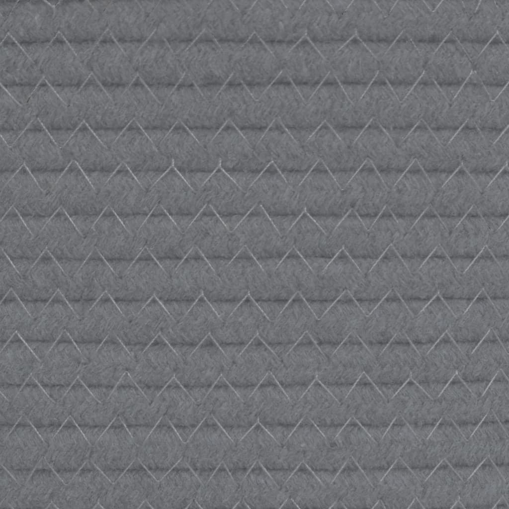 Storage Baskets 2 pcs. Grey and White Ø24x18 cm Cotton