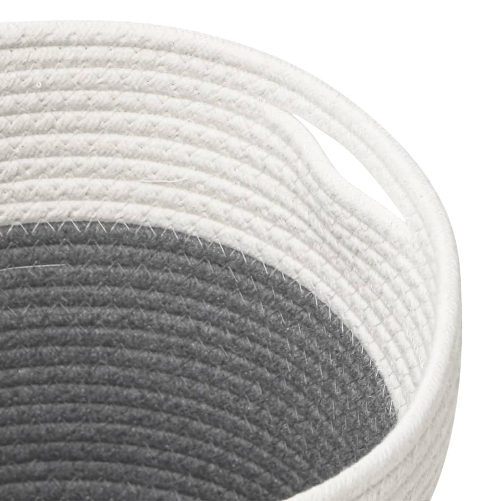 Paniers de rangement 2 pcs Gris et blanc Ø28x28 cm Coton