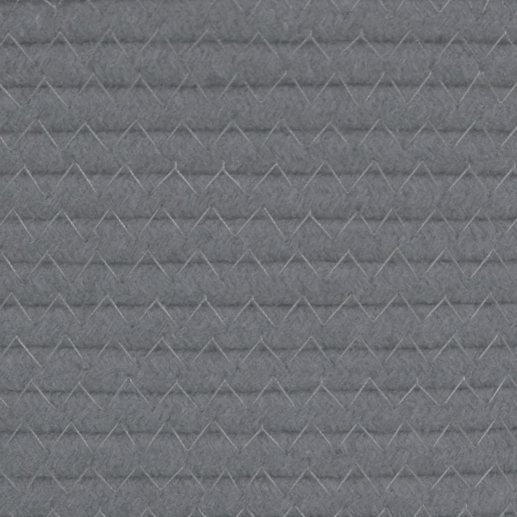 Paniers de rangement 2 pcs Gris et blanc Ø28x28 cm Coton