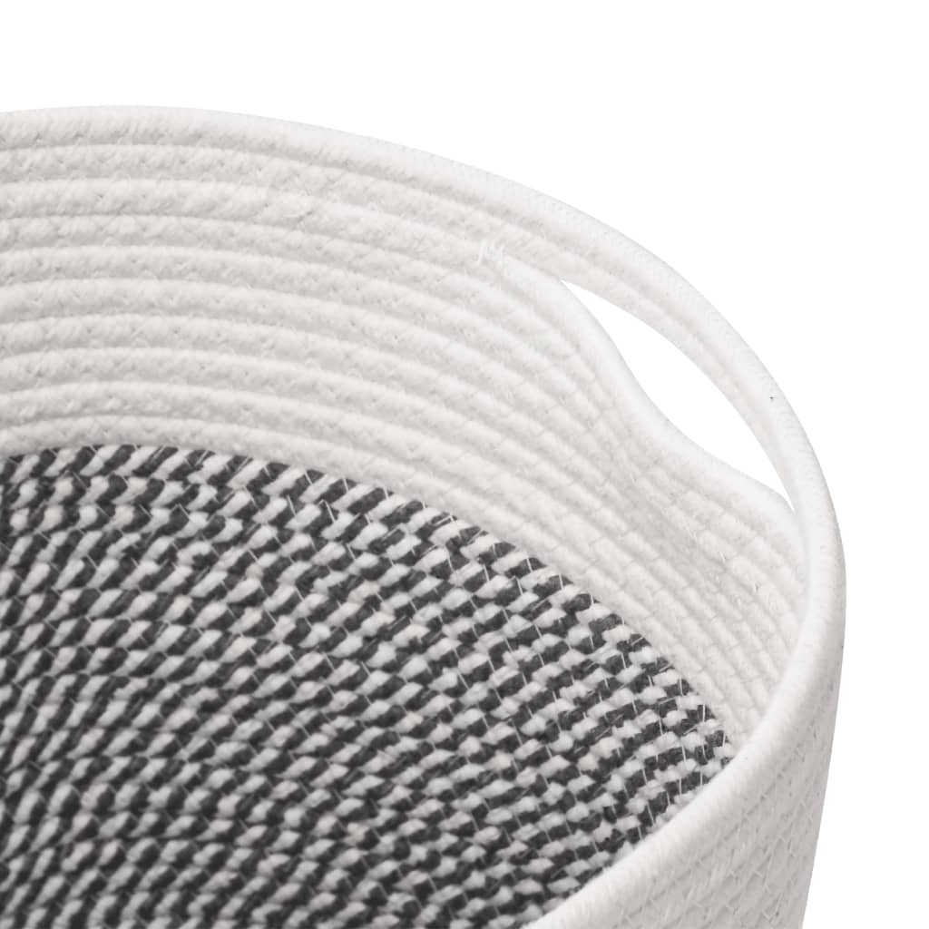 Storage Baskets 2 pcs. Grey and White Ø28x28 cm Cotton