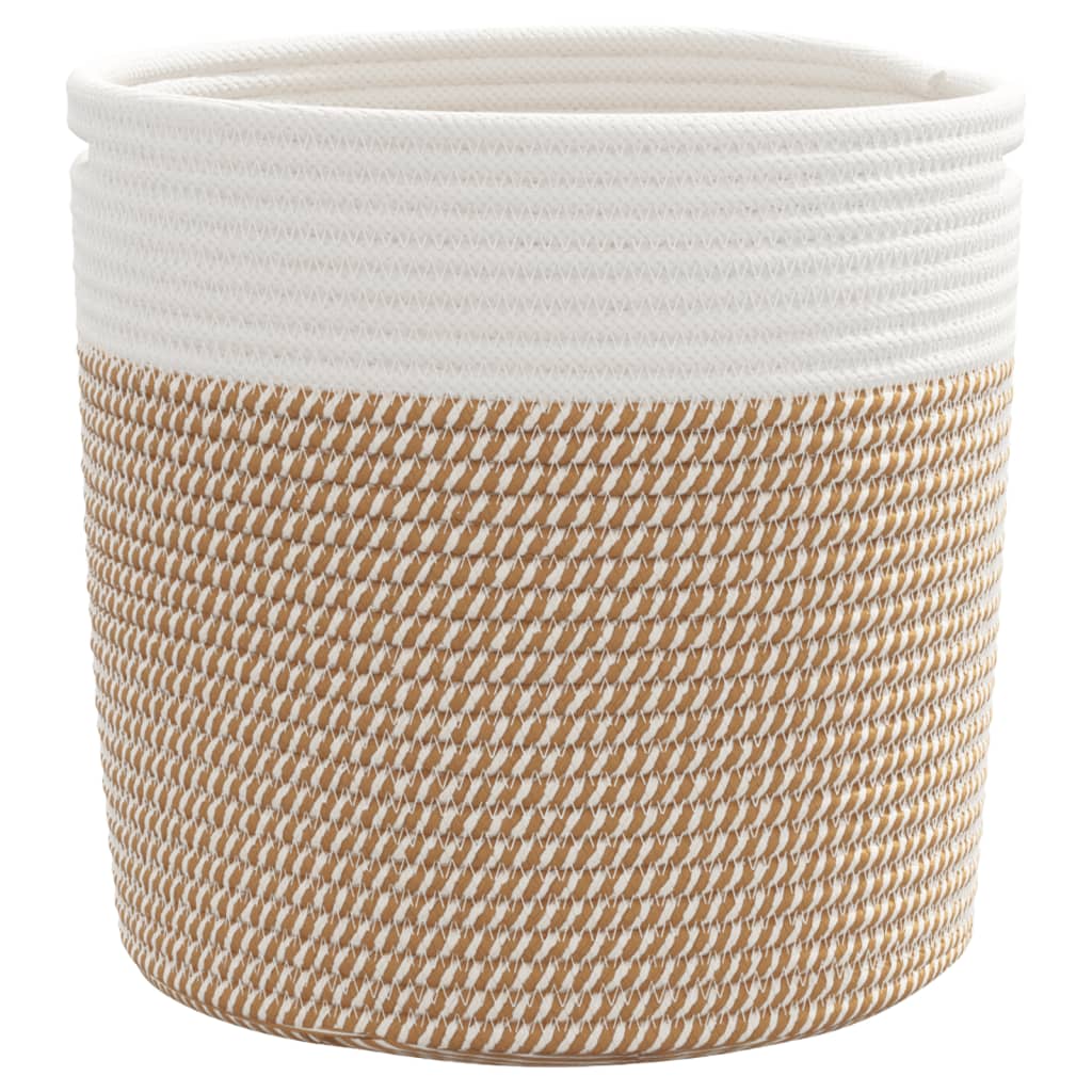 Storage baskets 2 pcs. Brown and White Ø28x28 cm Cotton