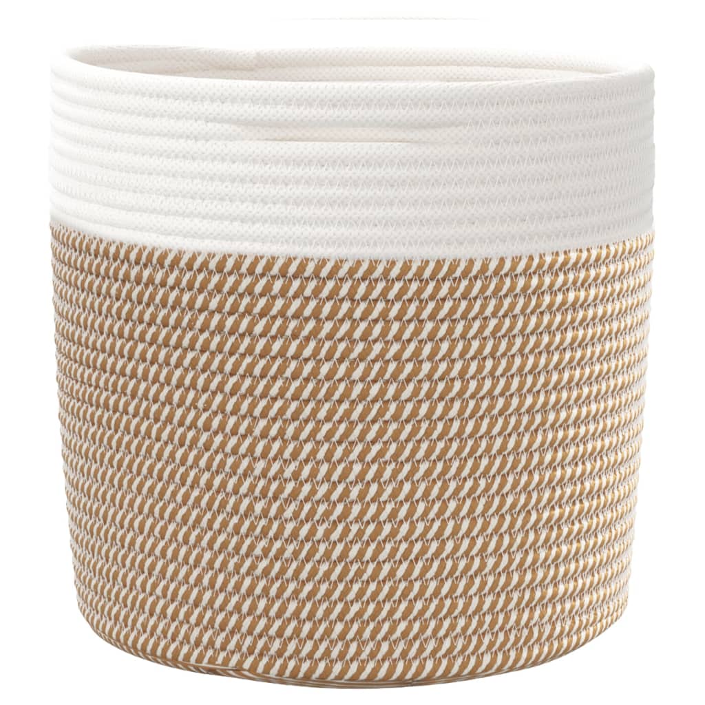 Storage baskets 2 pcs. Brown and White Ø28x28 cm Cotton