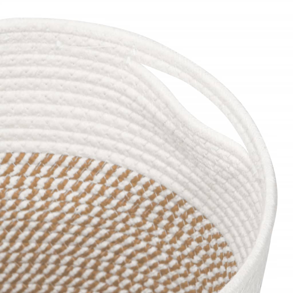 Storage baskets 2 pcs. Brown and White Ø28x28 cm Cotton