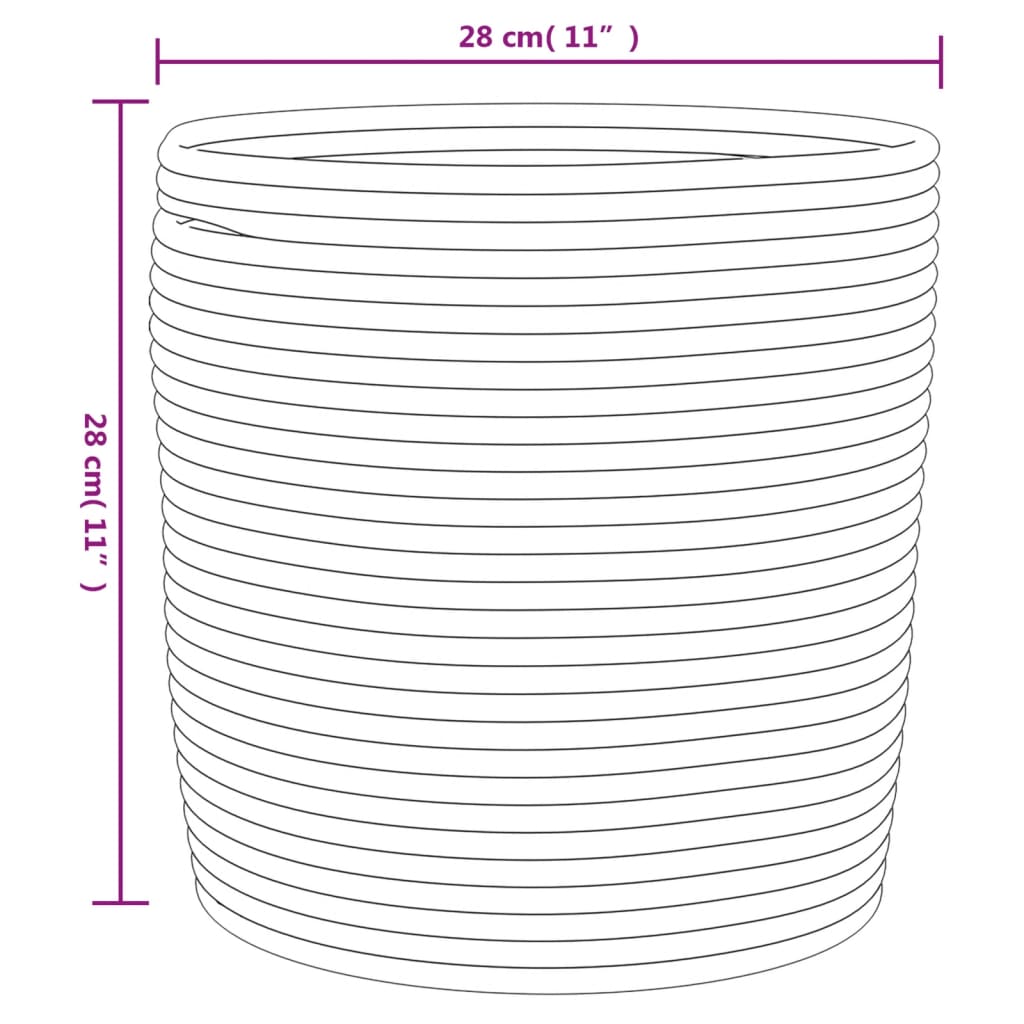 Storage baskets 2 pcs. Brown and White Ø28x28 cm Cotton