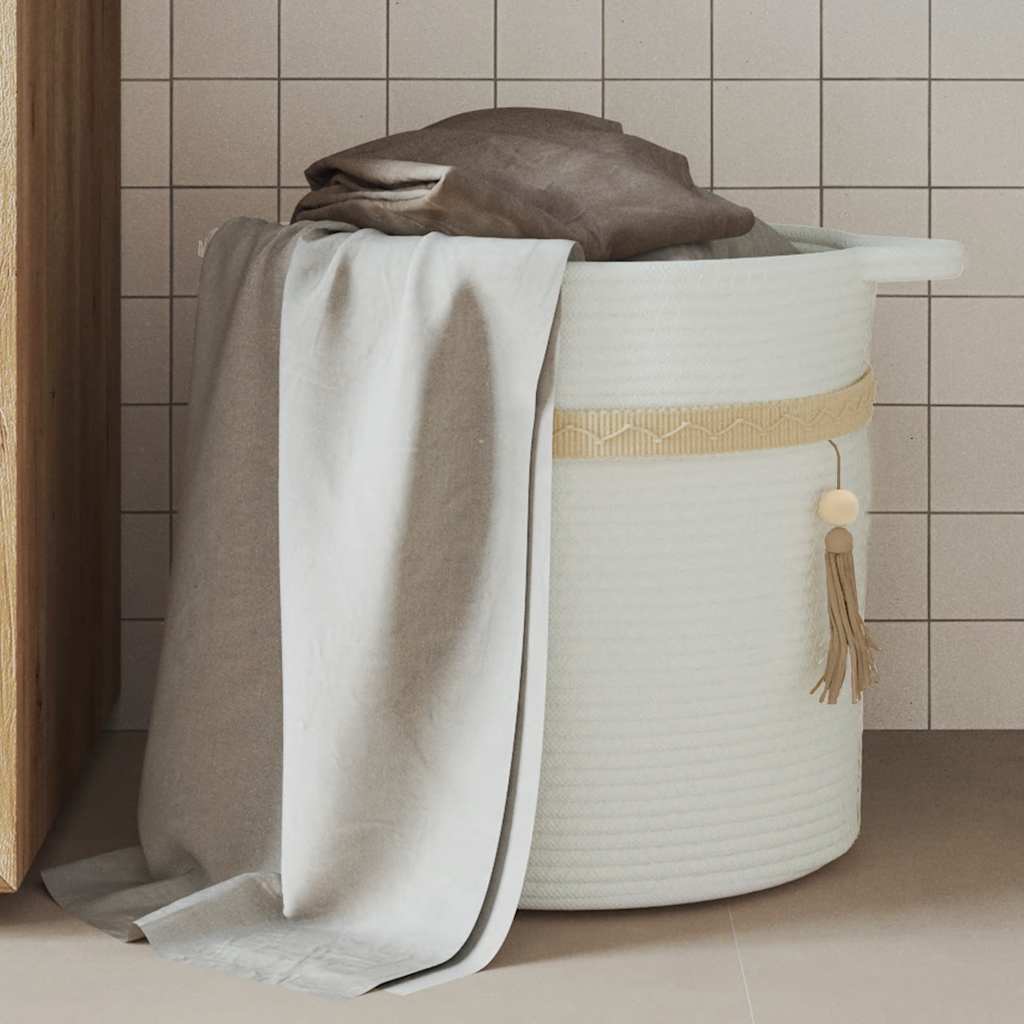 Storage Basket White Ø38x36 cm Cotton