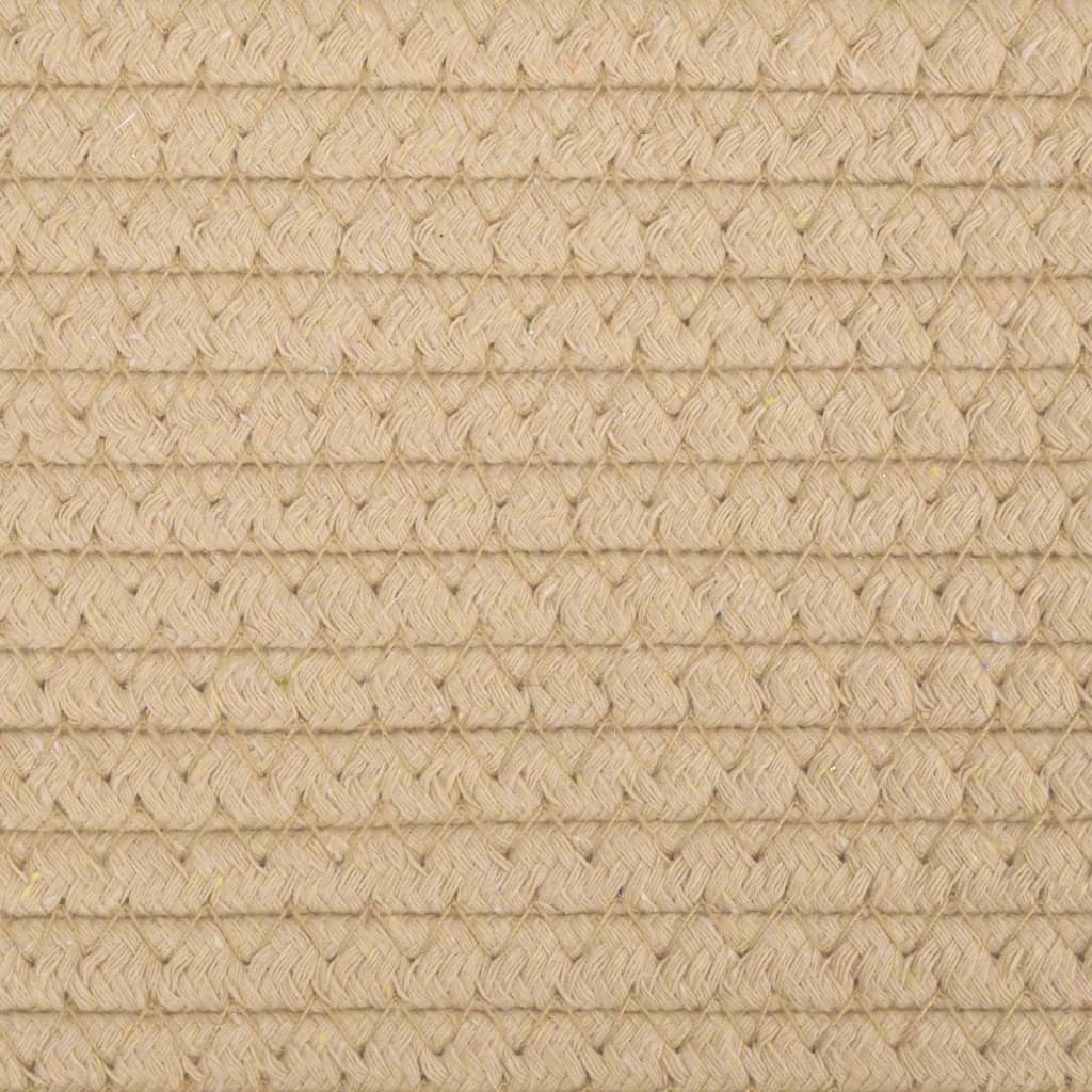 Aufbewahrungskorb mit Deckel Schwarz & Beige Ø37x50cm Baumwolle