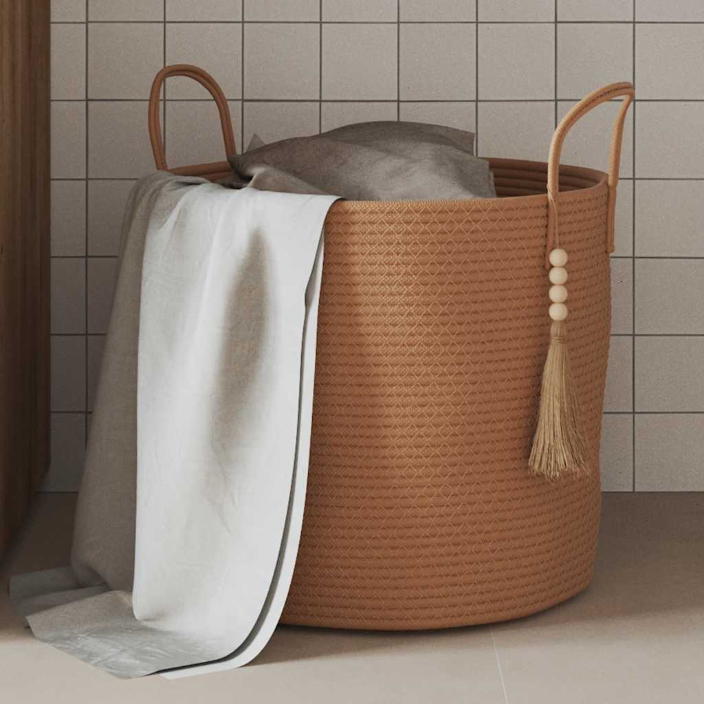 Storage basket brown Ø40x35 cm cotton
