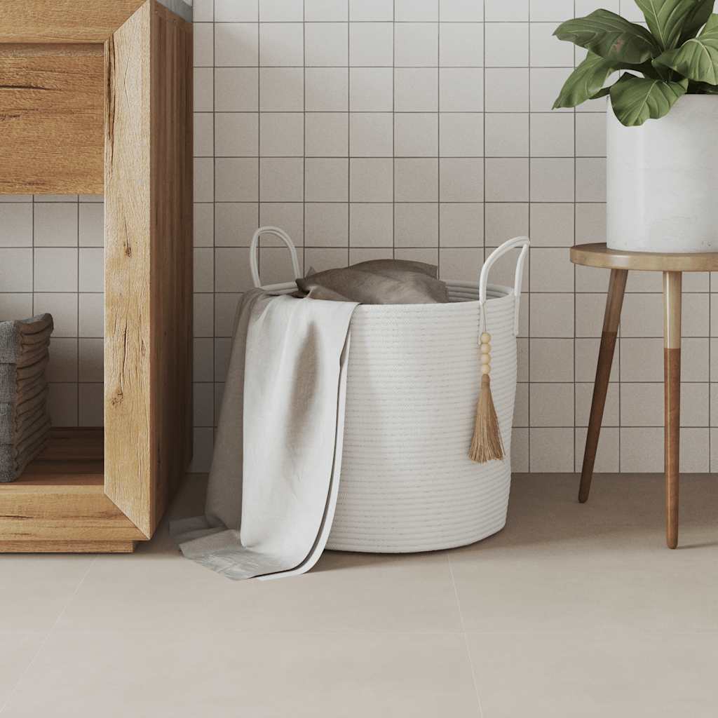 Panier de rangement Blanc Ø40x35 cm Coton