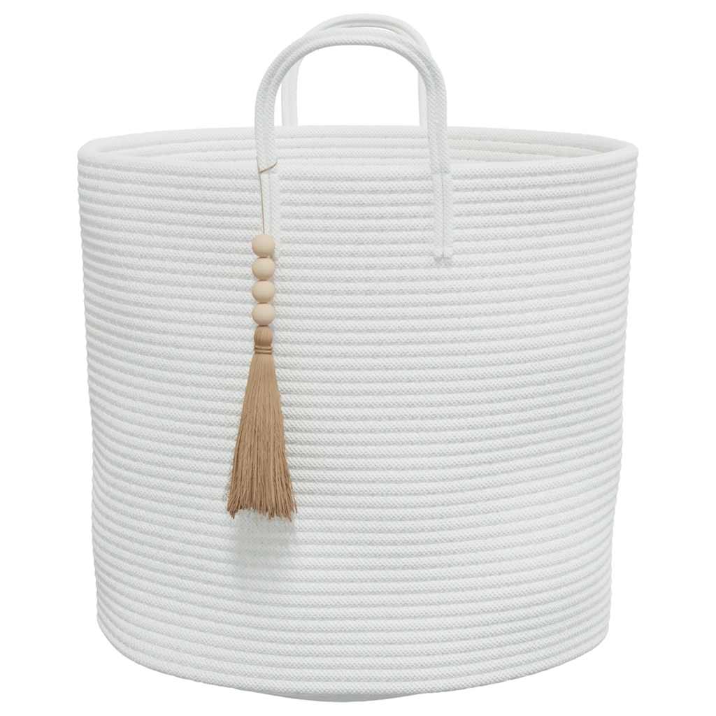 Panier de rangement Blanc Ø40x35 cm Coton
