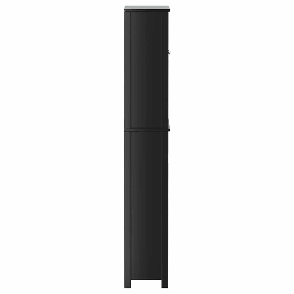 Waschmaschinenschrank BERG Schwarz 76x27x164,5 cm Massivholz