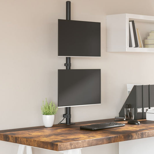 Desk Mount for 2 Monitors Black Steel VESA 75/100 mm