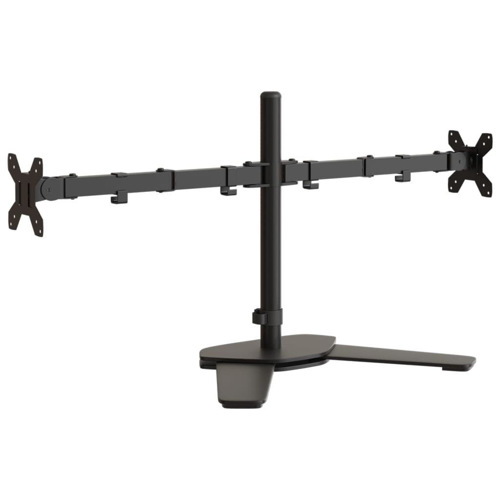 Support de table pour 2 écrans Noir Acier VESA 75/100 mm