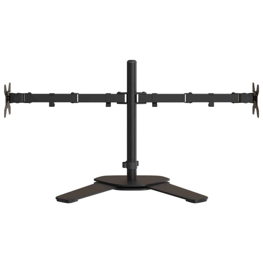 Support de table pour 2 écrans Noir Acier VESA 75/100 mm