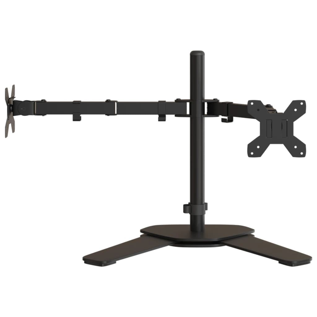 Support de table pour 2 écrans Noir Acier VESA 75/100 mm