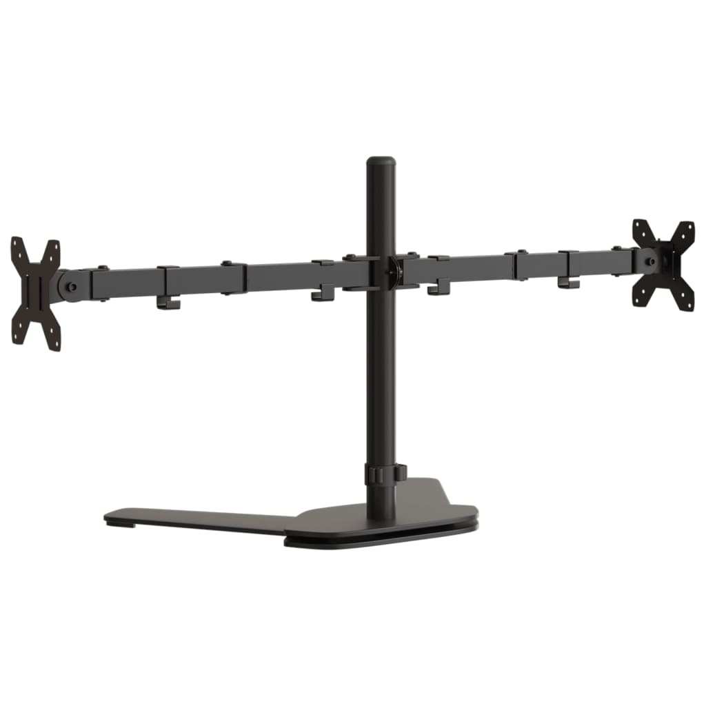 Support de table pour 2 écrans Noir Acier VESA 75/100 mm