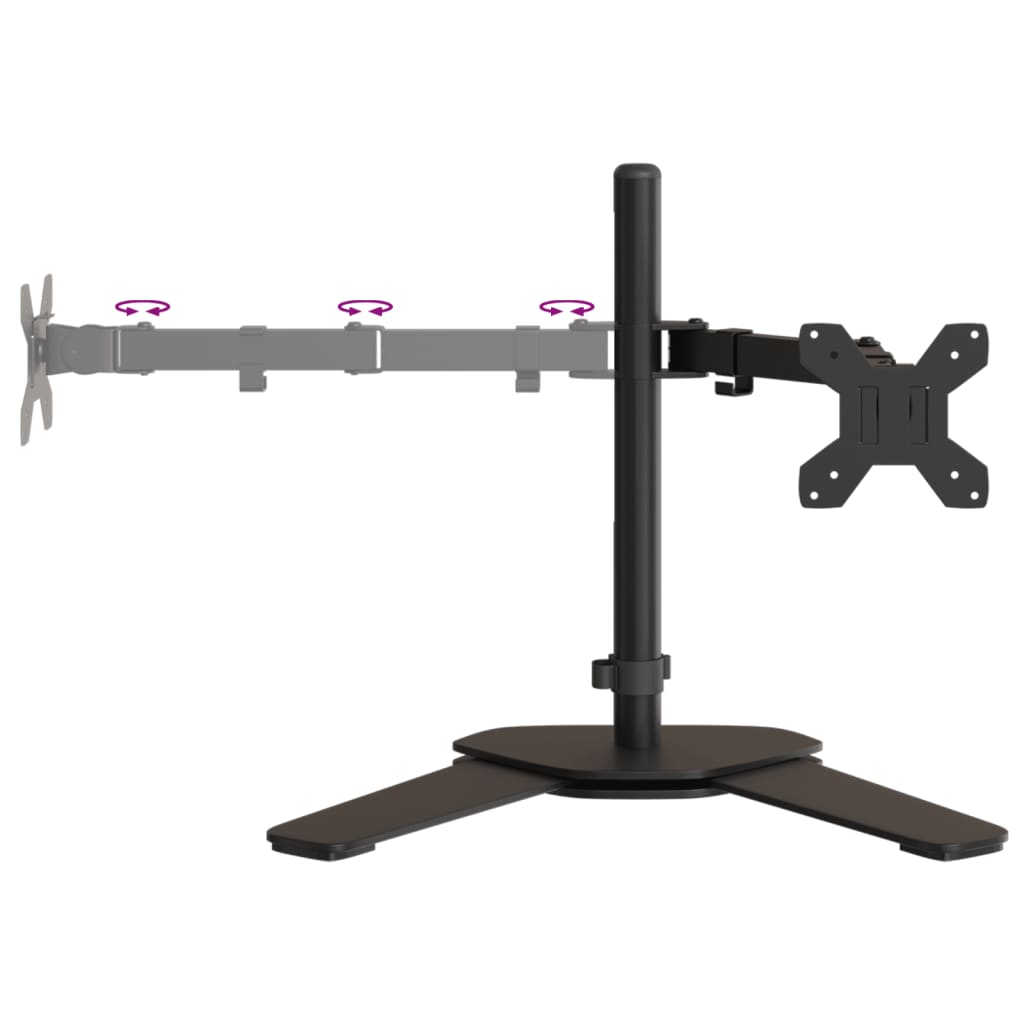 Support de table pour 2 écrans Noir Acier VESA 75/100 mm