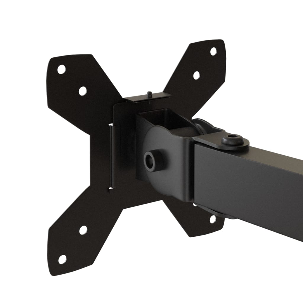 Support de table pour 2 écrans Noir Acier VESA 75/100 mm