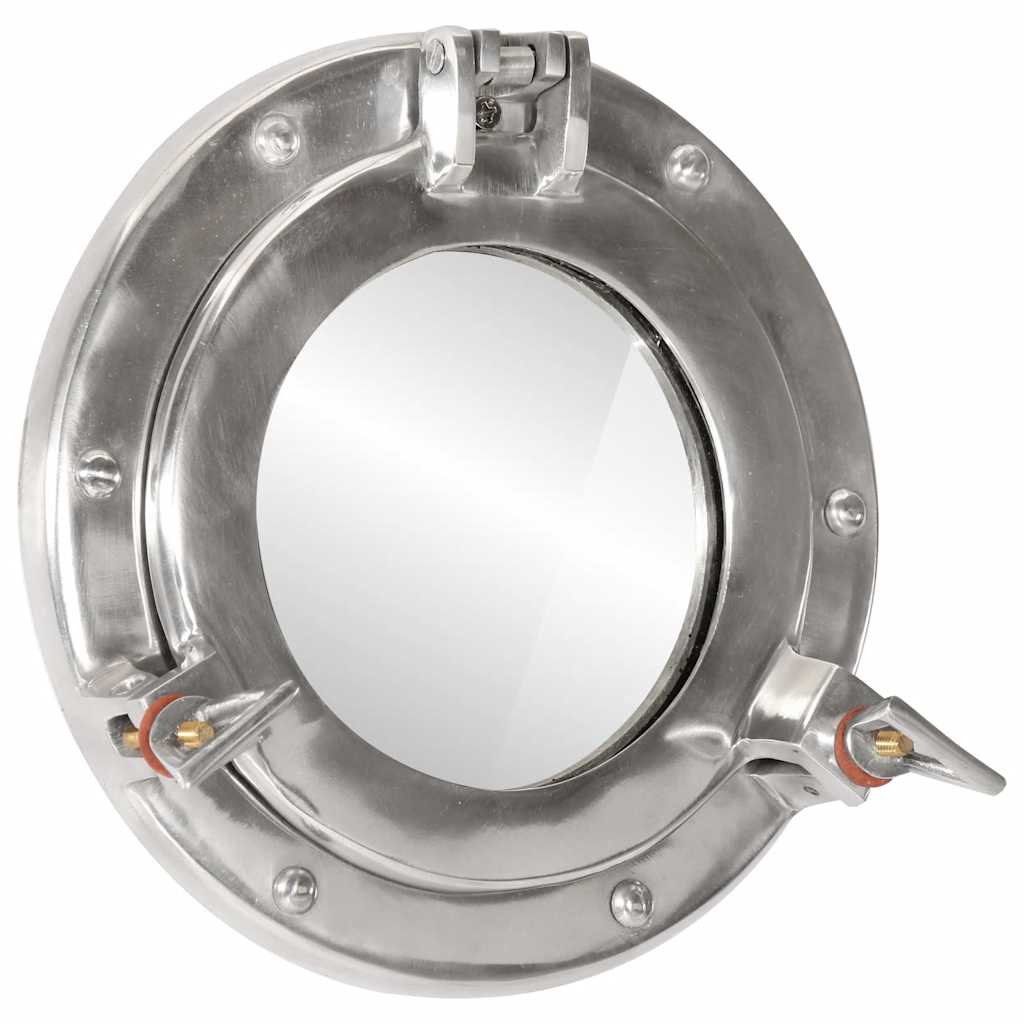 Porthole Mirror Wall Mount Ø23 cm Aluminum and Glass